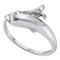 10kt White Gold Women's Round Diamond Dolphin Fish Animal Wrap Ring .03 Cttw - FREE Shipping (US/CAN)-Gold & Diamond Rings-5-JadeMoghul Inc.