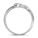 10kt White Gold Women's Round Diamond Dolphin Ring .03 Cttw - FREE Shipping (US/CAN)-Gold & Diamond Rings-5.5-JadeMoghul Inc.