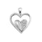 10kt White Gold Women's Round Diamond Double Cradled Heart Love Pendant 1-5 Cttw - FREE Shipping (US/CAN)-Gold & Diamond Pendants & Necklaces-JadeMoghul Inc.