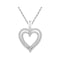 10kt White Gold Women's Round Diamond Double Frame Heart Pendant 1-2 Cttw - FREE Shipping (US/CAN)-Gold & Diamond Pendants & Necklaces-JadeMoghul Inc.