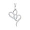10kt White Gold Women's Round Diamond Double Heart Love Pendant 1-10 Cttw - FREE Shipping (US/CAN)-Gold & Diamond Pendants & Necklaces-JadeMoghul Inc.
