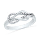 10kt White Gold Women's Round Diamond Double Lasso Infinity Ring 1/6 Cttw - FREE Shipping (US/CAN)-Gold & Diamond Rings-5-JadeMoghul Inc.