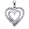 10kt White Gold Women's Round Diamond Double Nested Heart Pendant 1-4 Cttw - FREE Shipping (US/CAN)-Gold & Diamond Pendants & Necklaces-JadeMoghul Inc.