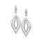 10kt White Gold Women's Round Diamond Double Oval Dangle Screwback Earrings 1-6 Cttw - FREE Shipping (USA/CAN)-Gold & Diamond Earrings-JadeMoghul Inc.