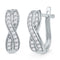 10kt White Gold Women's Round Diamond Double Row Crossover Hoop Earrings 1-5 Cttw - FREE Shipping (USA/CAN)-Gold & Diamond Earrings-JadeMoghul Inc.