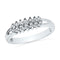 10kt White Gold Womens Round Diamond Double Row Fashion Band Ring 1/20 Cttw-Gold & Diamond Bands-6.5-JadeMoghul Inc.