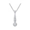 10kt White Gold Womens Round Diamond Drop Cluster Pendant 1-3 Cttw-Gold & Diamond Pendants & Necklaces-JadeMoghul Inc.