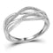 10kt White Gold Women's Round Diamond Entwined Strand Band Ring 1/8 Cttw - FREE Shipping (US/CAN)-Gold & Diamond Bands-5-JadeMoghul Inc.