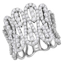 10kt White Gold Women's Round Diamond Fashion Cocktail Band Ring 2-1/2 Cttw - FREE Shipping (US/CAN)-Rings And Bands-5.5-JadeMoghul Inc.