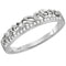 10kt White Gold Womens Round Diamond Floral Accent Stackable Band Ring 1/12 Cttw-Gold & Diamond Rings-10.5-JadeMoghul Inc.