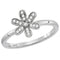 10kt White Gold Women's Round Diamond Floral Stackable Band Ring 1/10 Cttw - FREE Shipping (US/CAN)-Rings And Bands-5-JadeMoghul Inc.