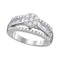 10kt White Gold Women's Round Diamond Flower Cluster Bridal Wedding Engagement Ring 1.00 Cttw - FREE Shipping (US/CAN)-Wedding Jewelry-5-JadeMoghul Inc.