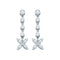 10kt White Gold Women's Round Diamond Flower Cluster Dangle Earrings 3-4 Cttw - FREE Shipping (USA/CAN)-Gold & Diamond Earrings-JadeMoghul Inc.