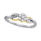 10kt White Gold Women's Round Diamond Flower Cluster Infinity Ring 1/4 Cttw - FREE Shipping (US/CAN)-Gold & Diamond Rings-5-JadeMoghul Inc.