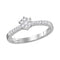 10kt White Gold Women's Round Diamond Flower Cluster Stackable Band Ring 1-5 Cttw - FREE Shipping (US/CAN)-Gold & Diamond Rings-JadeMoghul Inc.