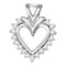 10kt White Gold Women's Round Diamond Framed Open-center Heart Pendant 1-4 Cttw - FREE Shipping (US/CAN)-Gold & Diamond Pendants & Necklaces-JadeMoghul Inc.