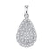 10kt White Gold Women's Round Diamond Framed Teardrop Cluster Pendant 1-4 Cttw - FREE Shipping (US/CAN)-Gold & Diamond Pendants & Necklaces-JadeMoghul Inc.