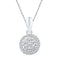 10kt White Gold Women's Round Diamond Halo Flower Cluster Pendant 1-4 Cttw - FREE Shipping (US/CAN)-Gold & Diamond Pendants & Necklaces-JadeMoghul Inc.