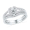 10kt White Gold Women's Round Diamond Heart Bridal Wedding Engagement Ring Band Set 1/3 Cttw - FREE Shipping (US/CAN)-Wedding Jewelry-5-JadeMoghul Inc.