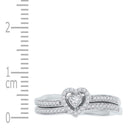 10kt White Gold Women's Round Diamond Heart Bridal Wedding Engagement Ring Band Set 1/4 Cttw - FREE Shipping (US/CAN)-Gold & Diamond Wedding Ring Sets-6.5-JadeMoghul Inc.