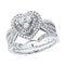 10kt White Gold Women's Round Diamond Heart Bridal Wedding Engagement Ring Band Set 5/8 Cttw - FREE Shipping (US/CAN)-Wedding Jewelry-5-JadeMoghul Inc.