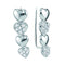 10kt White Gold Women's Round Diamond Heart Climber Earrings 1-2 Cttw - FREE Shipping (US/CAN)-Gold & Diamond Earrings-JadeMoghul Inc.