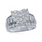 10kt White Gold Women's Round Diamond Heart Cluster Bridal Wedding Engagement Ring 2.00 Cttw - FREE Shipping (US/CAN)-Gold & Diamond Engagement & Anniversary Rings-6-JadeMoghul Inc.