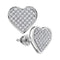 10kt White Gold Women's Round Diamond Heart Cluster Screwback Earrings 1-4 Cttw - FREE Shipping (USA/CAN)-Gold & Diamond Earrings-JadeMoghul Inc.