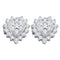 10kt White Gold Women's Round Diamond Heart Cluster Screwback Earrings 1-4 Cttw - FREE Shipping (USA/CAN)-Gold & Diamond Earrings-JadeMoghul Inc.