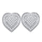 10kt White Gold Women's Round Diamond Heart Cluster Screwback Earrings 1-4 Cttw - FREE Shipping (US/CAN)-Gold & Diamond Earrings-JadeMoghul Inc.