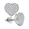 10kt White Gold Women's Round Diamond Heart Cluster Screwback Earrings 1-5 Cttw - FREE Shipping (USA/CAN)-Gold & Diamond Earrings-JadeMoghul Inc.