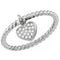 10kt White Gold Womens Round Diamond Heart Dangle Stackable Band Ring 1/10 Cttw-Gold & Diamond Rings-10.5-JadeMoghul Inc.