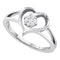 10kt White Gold Women's Round Diamond Heart Flower Cluster Ring 1/12 Cttw - FREE Shipping (US/CAN)-Gold & Diamond Heart Rings-5-JadeMoghul Inc.