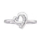 10kt White Gold Women's Round Diamond Heart Journey Ring 1/10 Cttw - FREE Shipping (US/CAN)-Gold & Diamond Heart Rings-5-JadeMoghul Inc.