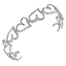 10kt White Gold Women's Round Diamond Heart Love Bangle Bracelet 1-8 Cttw - FREE Shipping (US/CAN)-Gold & Diamond Bracelets-JadeMoghul Inc.