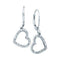 10kt White Gold Women's Round Diamond Heart Love Dangle Earrings 1-20 Cttw - FREE Shipping (USA/CAN)-Gold & Diamond Earrings-JadeMoghul Inc.