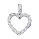 10kt White Gold Women's Round Diamond Heart Love Pendant 1-10 Cttw - FREE Shipping (US/CAN)-Gold & Diamond Pendants & Necklaces-JadeMoghul Inc.