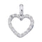10kt White Gold Women's Round Diamond Heart Love Pendant 1-10 Cttw - FREE Shipping (US/CAN)-Gold & Diamond Pendants & Necklaces-JadeMoghul Inc.