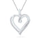 10kt White Gold Women's Round Diamond Heart Love Pendant 1-10 Cttw - FREE Shipping (US/CAN)-Gold & Diamond Pendants & Necklaces-JadeMoghul Inc.