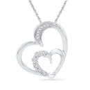 10kt White Gold Women's Round Diamond Heart Love Pendant 1-20 Cttw - FREE Shipping (US/CAN)-Gold & Diamond Pendants & Necklaces-JadeMoghul Inc.