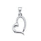 10kt White Gold Women's Round Diamond Heart Love Pendant 1-20 Cttw - FREE Shipping (US/CAN)-Gold & Diamond Pendants & Necklaces-JadeMoghul Inc.