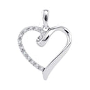 10kt White Gold Women's Round Diamond Heart Love Pendant 1-20 Cttw - FREE Shipping (US/CAN)-Gold & Diamond Pendants & Necklaces-JadeMoghul Inc.