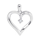 10kt White Gold Women's Round Diamond Heart Love Pendant 1-20 Cttw - FREE Shipping (US/CAN)-Gold & Diamond Pendants & Necklaces-JadeMoghul Inc.