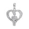 10kt White Gold Women's Round Diamond Heart Love Pendant 1-6 Cttw - FREE Shipping (US/CAN)-Gold & Diamond Pendants & Necklaces-JadeMoghul Inc.