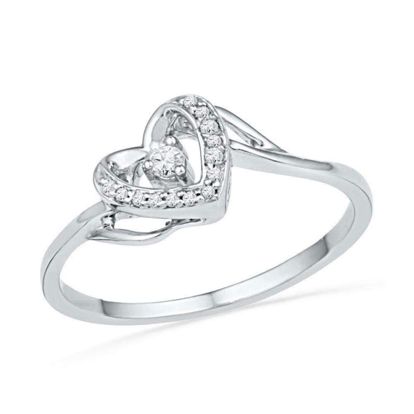 10kt White Gold Women's Round Diamond Heart Love Promise Bridal Ring 1/12 Cttw - FREE Shipping (US/CAN)-Gold & Diamond Promise Rings-5-JadeMoghul Inc.