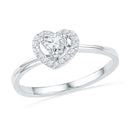 10kt White Gold Women's Round Diamond Heart Love Promise Bridal Ring 1/4 Cttw - FREE Shipping (US/CAN)-Gold & Diamond Promise Rings-9.5-JadeMoghul Inc.