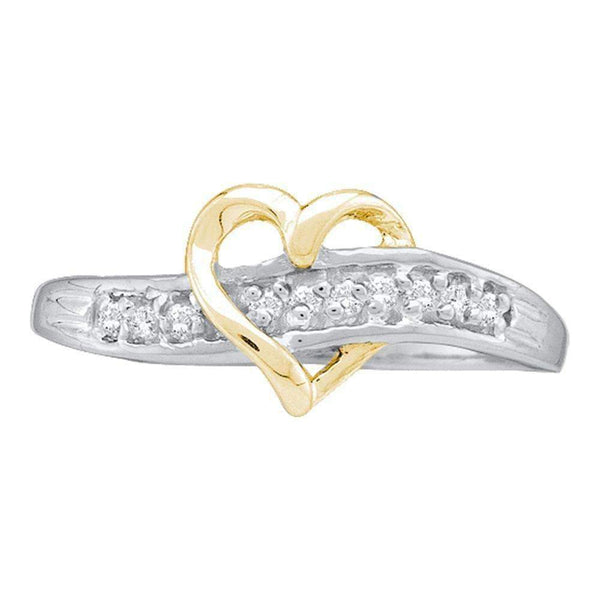 10kt White Gold Women's Round Diamond Heart Love Ring 1/20 Cttw - FREE Shipping (US/CAN)-Gold & Diamond Heart Rings-5-JadeMoghul Inc.