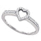 10kt White Gold Women's Round Diamond Heart Love Ring 1/6 Cttw - FREE Shipping (US/CAN)-Gold & Diamond Heart Rings-6.5-JadeMoghul Inc.
