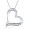 10kt White Gold Women's Round Diamond Heart Outline Pendant .03 Cttw - FREE Shipping (US/CAN)-Gold & Diamond Pendants & Necklaces-JadeMoghul Inc.