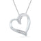 10kt White Gold Women's Round Diamond Heart Outline Pendant .03 Cttw - FREE Shipping (US/CAN)-Gold & Diamond Pendants & Necklaces-JadeMoghul Inc.